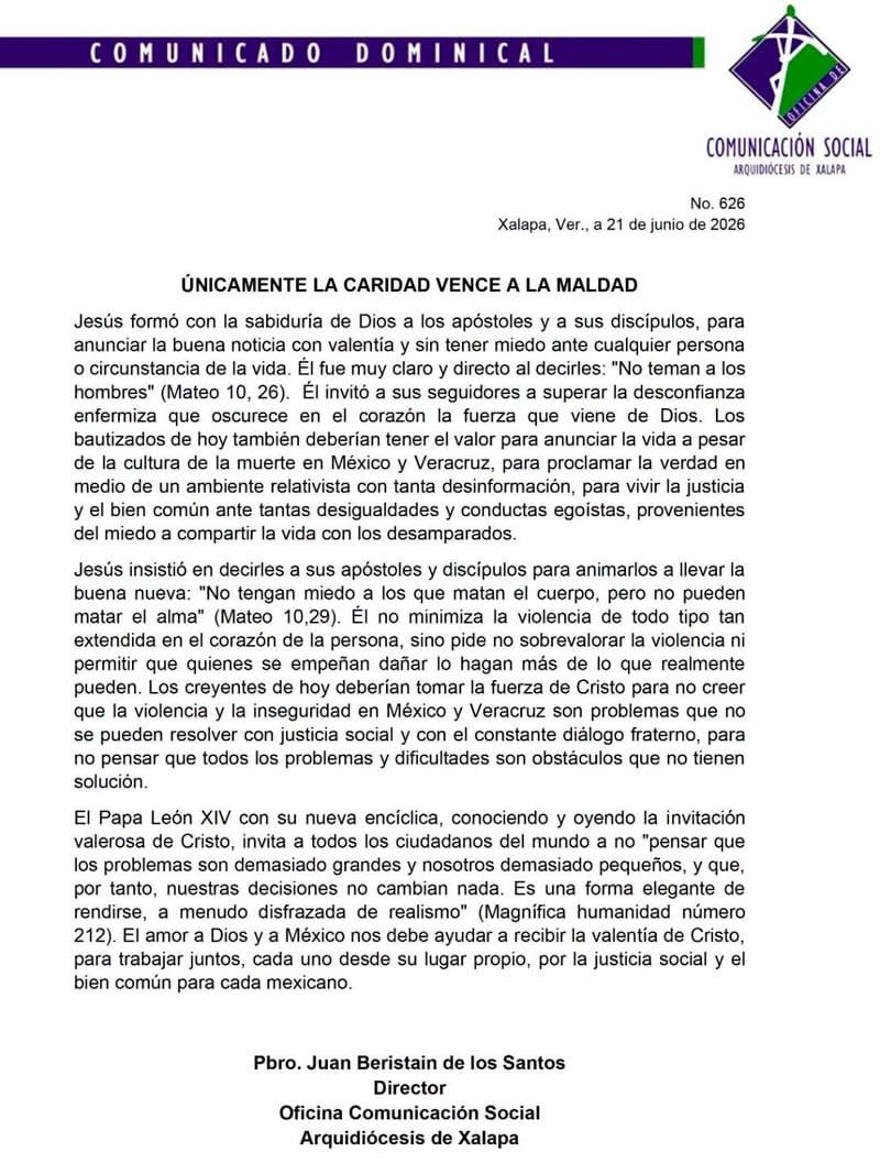 ¡NO MINIMICEN LA VIOLENCIA! - LLAMA IGLESIA CATÓLICA