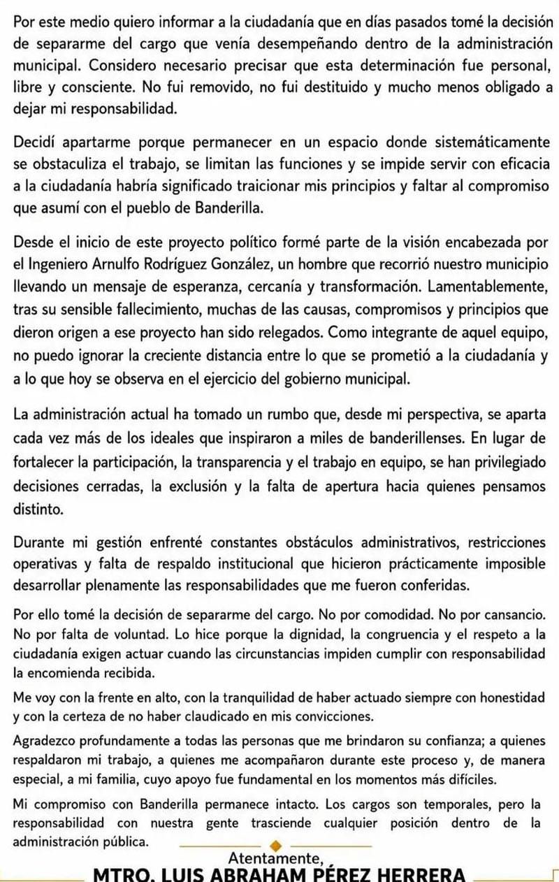¡RENUNCIA EL SECRETARIO! - DEL AYUNTAMIENTO DE BANDERILLA
