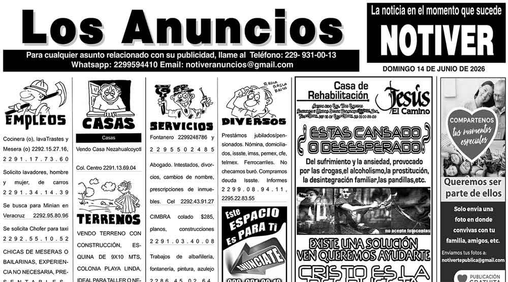 ...LOS ANUNCIOS, AVISOS Y DEMÁS! - DOMINGO, 14 DE JUNIO 2026