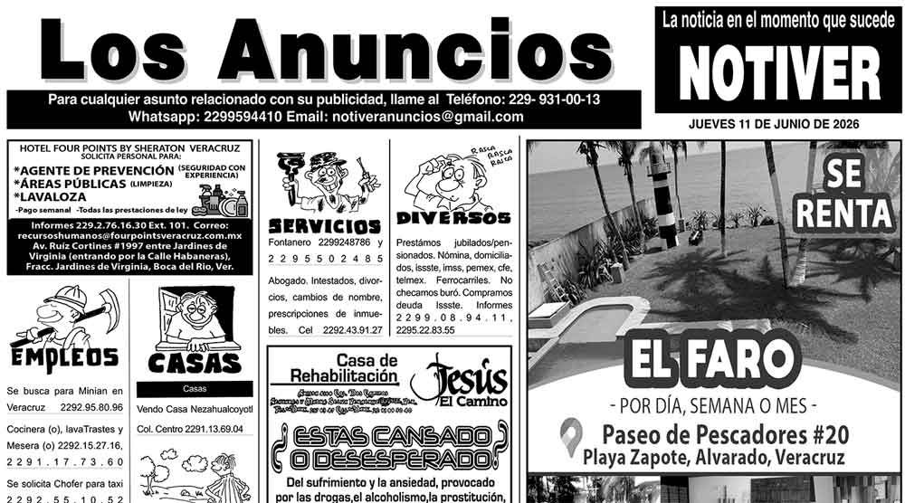 ...LOS ANUNCIOS, AVISOS Y DEMÁS! - JUEVES, 11 DE JUNIO 2026