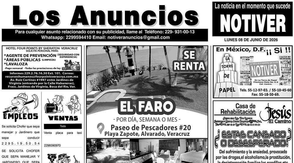 ...LOS ANUNCIOS, AVISOS Y DEMÁS! - LUNES, 8 DE JUNIO 2026