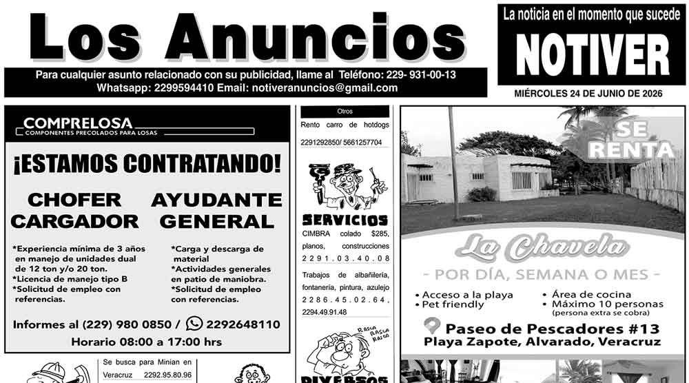 ...LOS ANUNCIOS, AVISOS Y DEMÁS! - MIÉRCOLES, 24 DE JUNIO 2026
