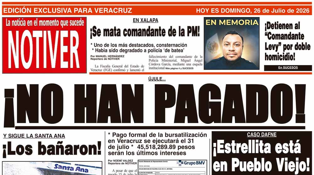 LA PORTADA - DOMINGO 26 DE JULIO 2026