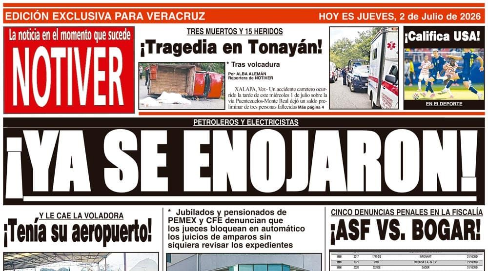 LA PORTADA - JUEVES 2 DE JULIO 2026