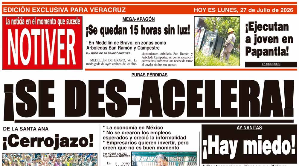LA PORTADA - LUNES 27 DE JULIO 2026