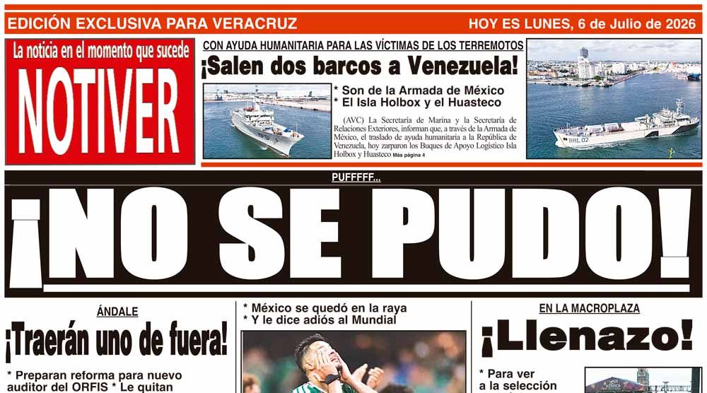 LA PORTADA - LUNES 6  DE JULIO 2026