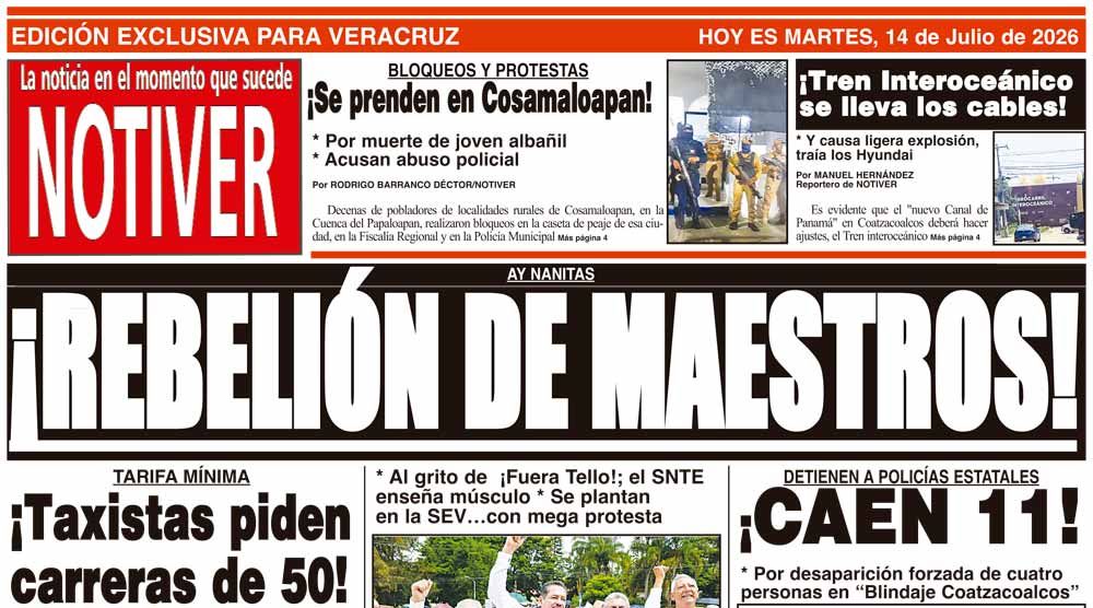 LA PORTADA - MARTES 14 DE JULIO 2026