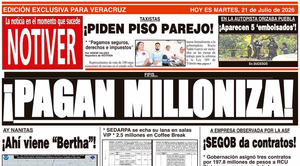 LA PORTADA - MARTES 21 DE JULIO 2026