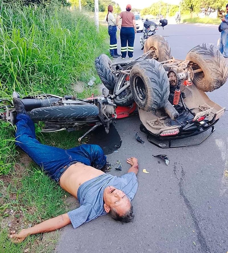 ¡DON ÁNGEL CHOCÓ CON SU CUATRIMOTO Y PERDIÓ LA VIDA!