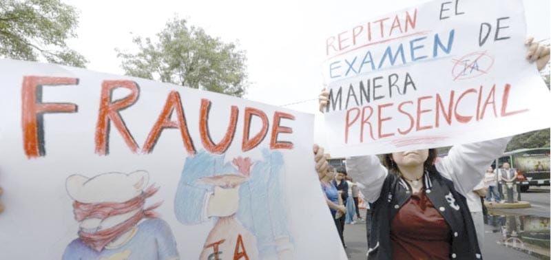 ¡MARCHAN ASPIRANTES POR EXAMEN PRESENCIAL EN LA UNAM!
