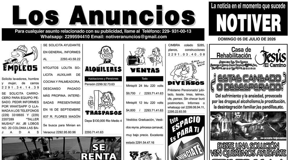 ...LOS ANUNCIOS, AVISOS Y DEMÁS! - DOMINGO, 5 DE JULIO 2026