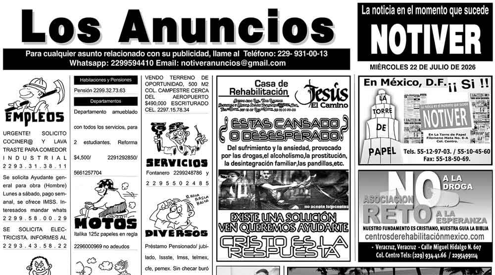 ...LOS ANUNCIOS, AVISOS Y DEMÁS! - MIÉRCOLES, 22 DE JULIO 2026
