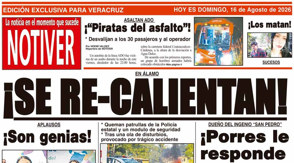 LA PORTADA - DOMINGO 16 DE AGOSTO 2026
