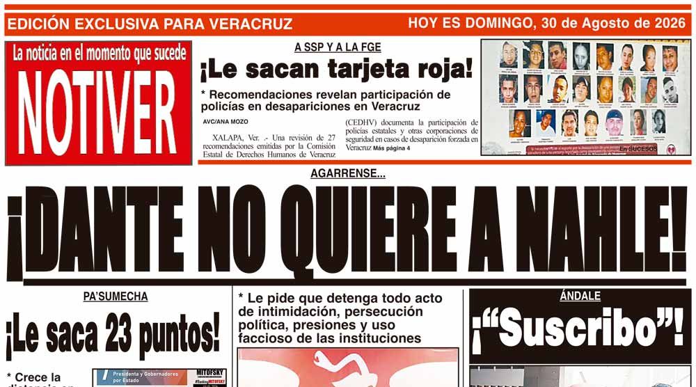 LA PORTADA - DOMINGO 30 DE AGOSTO 2026