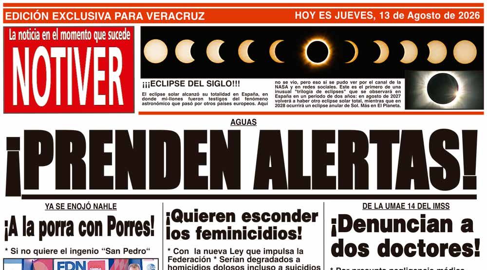 LA PORTADA - JUEVES 13 DE AGOSTO 2026