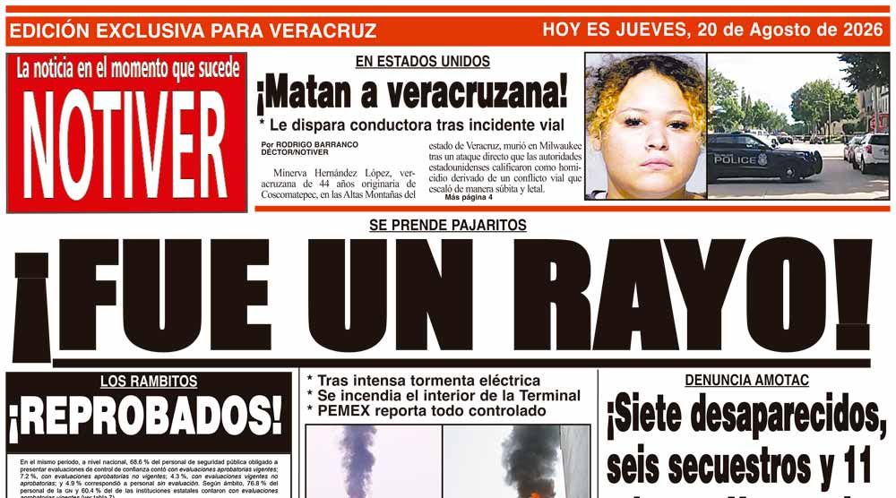 LA PORTADA - JUEVES 20 DE AGOSTO 2026