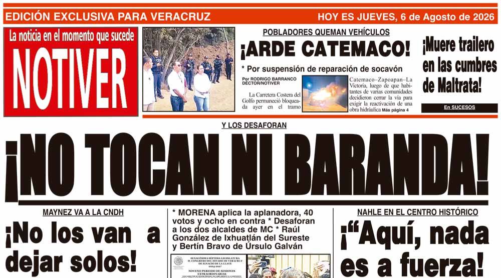 LA PORTADA - JUEVES 6 DE AGOSTO 2026
