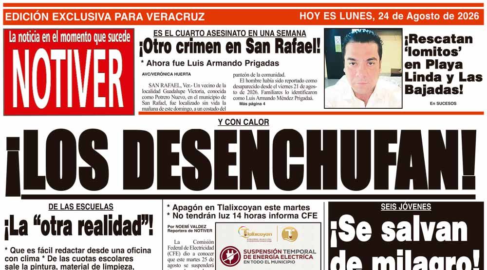 LA PORTADA - LUNES 24 DE AGOSTO 2026