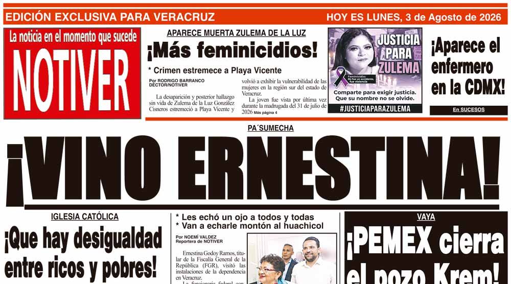 LA PORTADA - LUNES 3 DE AGOSTO 2026