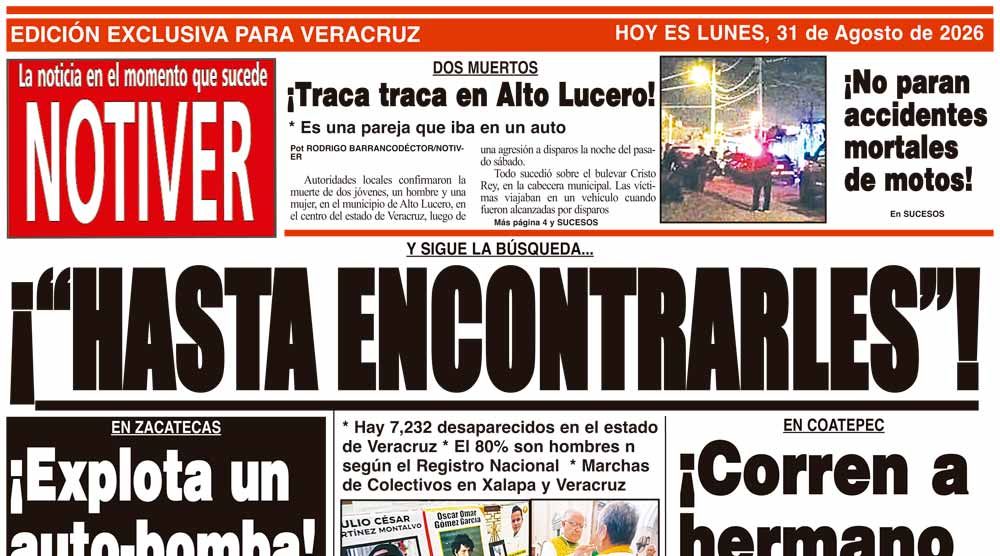 LA PORTADA - LUNES 31 DE AGOSTO 2026