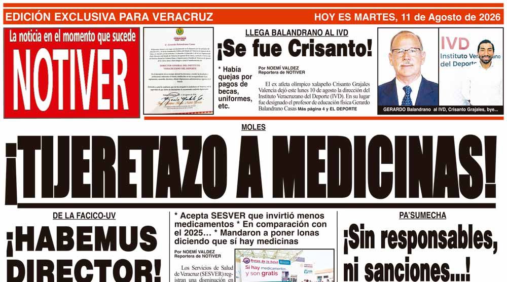 LA PORTADA - MARTES 11 DE AGOSTO 2026