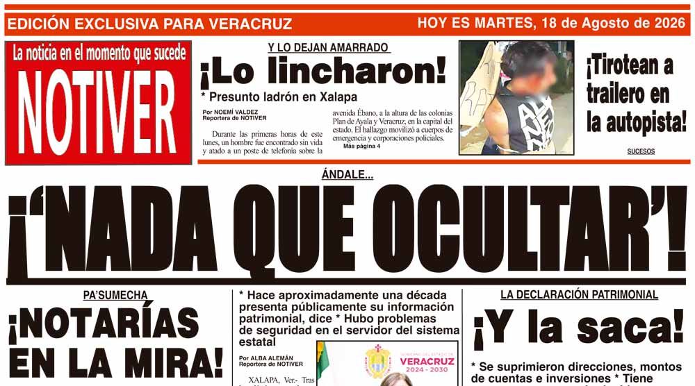LA PORTADA - MARTES 18 DE AGOSTO 2026