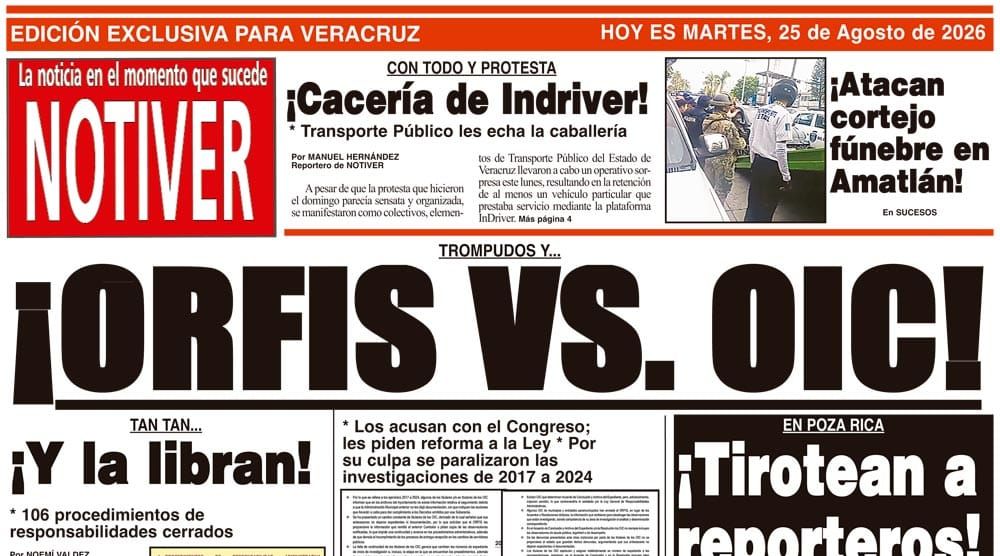 LA PORTADA - MARTES 25 DE AGOSTO 2026