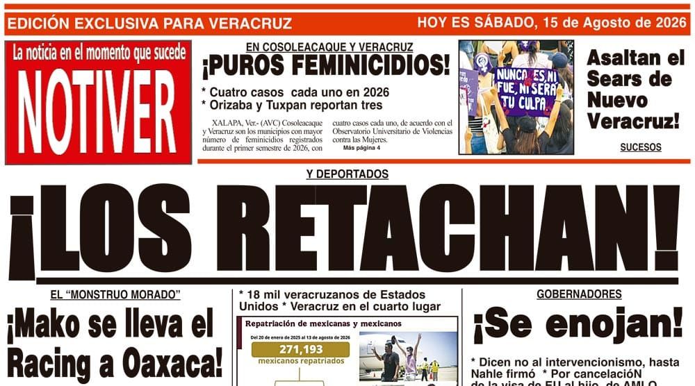 LA PORTADA - SÁBADO 15 DE AGOSTO 2026