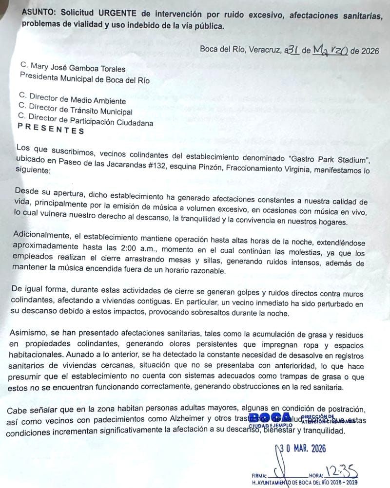 ¡VECINOS DEL VIRGINIA NO QUIEREN EL ANTRO GASTRO PARK STADIUM!