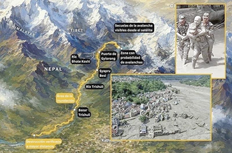 ¡LA AVALANCHA DEJÓ MÁS DE 160 MUERTOS Y CIENTOS DE DESAPARECIDOS EN NEPAL!