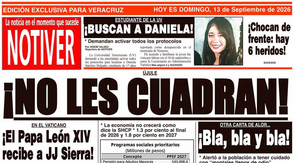 LA PORTADA - DOMINGO 13 DE SEPTIEMBRE 2026