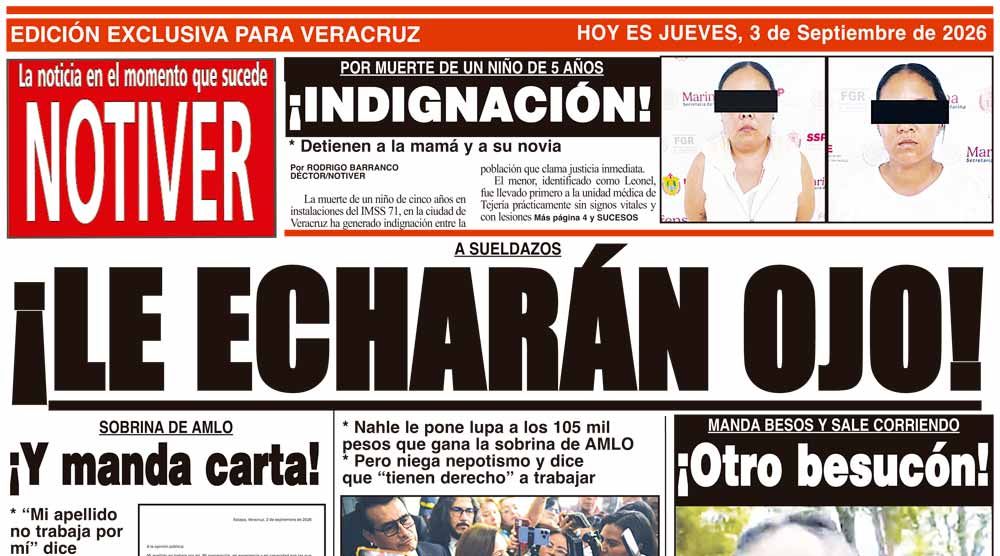LA PORTADA - JUEVES 3 DE SEPTIEMBRE 2026