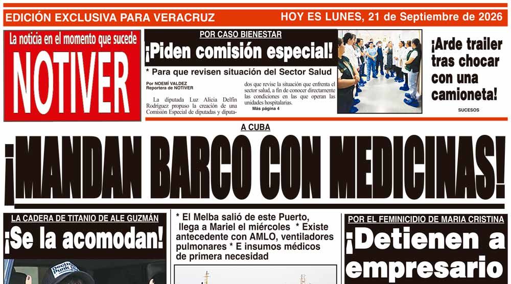LA PORTADA - LUNES 21 DE SEPTIEMBRE 2026
