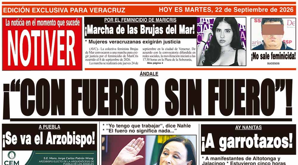 LA PORTADA - MARTES 22 DE SEPTIEMBRE 2026