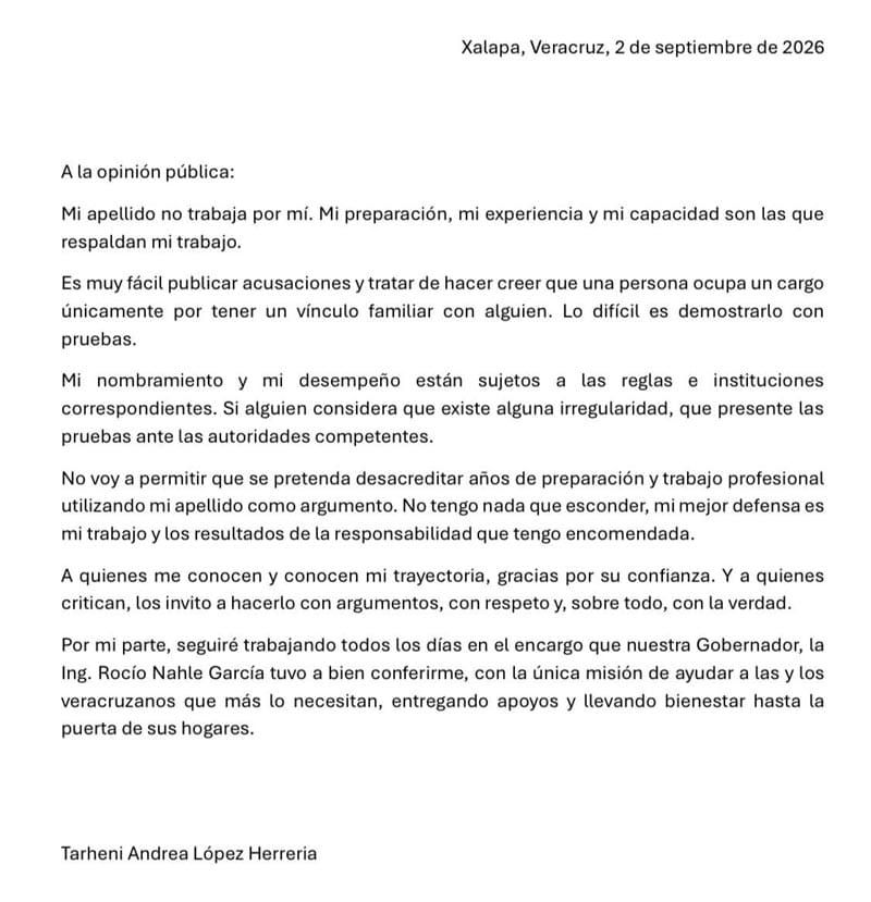 ¡Y MANDA CARTA! - SOBRINA DE AMLO