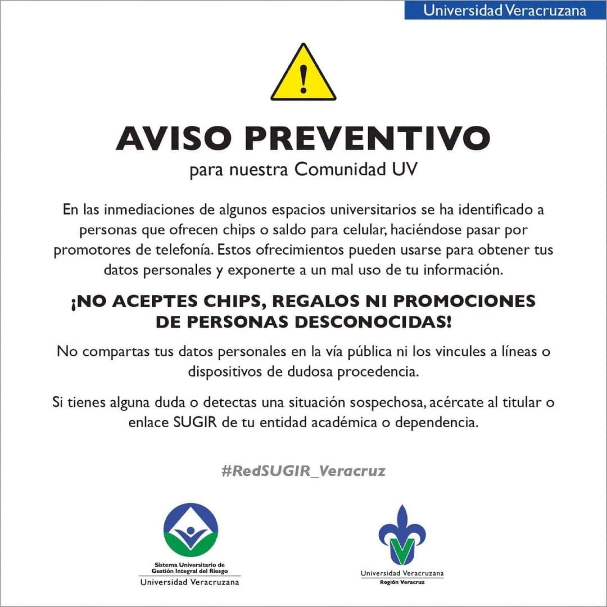 ¡MERODEAN Y ACECHAN EN LA UV! - *Alerta casa de estudios sobre supuestos promotores de chips de telefonía