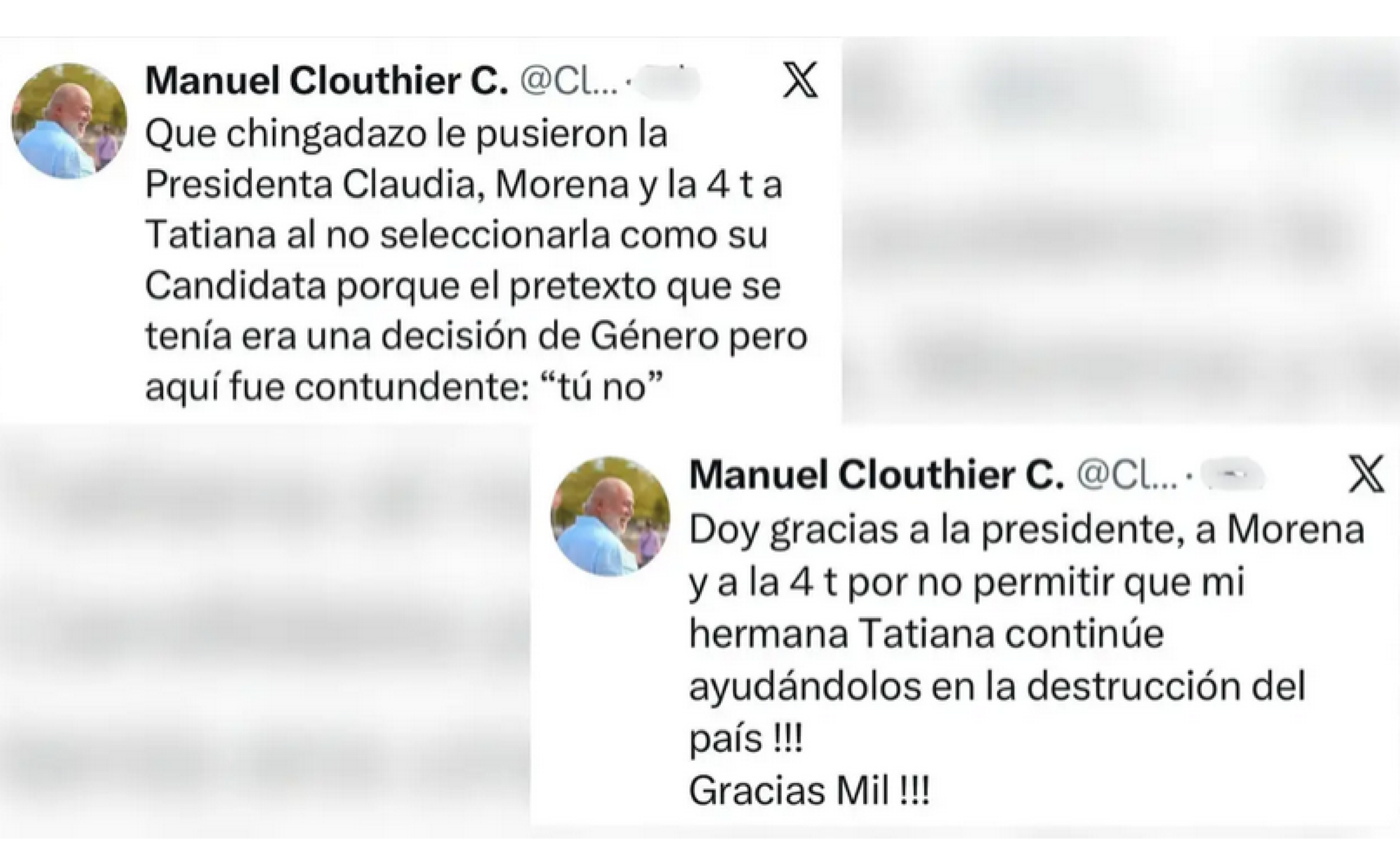 ¡“GRACIAS MIL”: MANUEL CLOUTHIER AGRADECE A MORENA DEJAR FUERA A SU HERMANA TATIANA EN NUEVO LEÓN!
