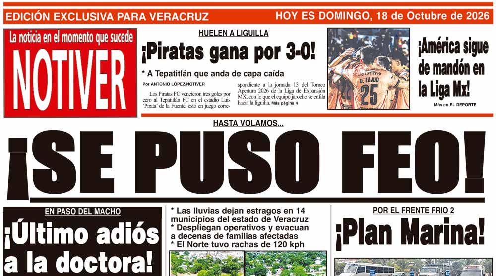 LA PORTADA - DOMINGO 18 DE OCTUBRE 2026