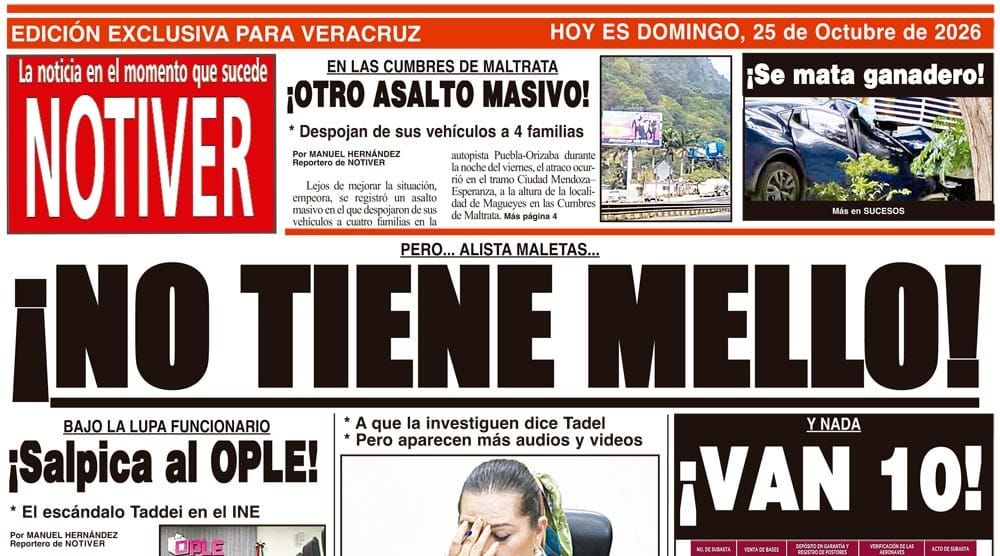 LA PORTADA - DOMINGO 25 DE OCTUBRE 2026