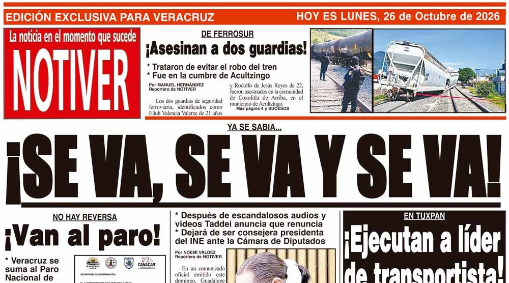 LA PORTADA - LUNES 26 DE OCTUBRE 2026