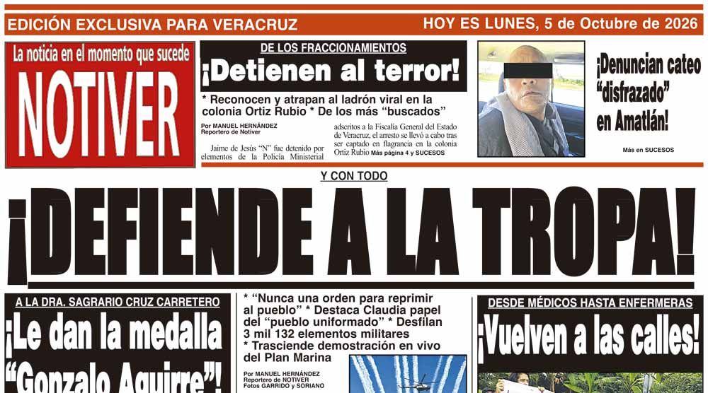 LA PORTADA - LUNES 5 DE OCTUBRE 2026