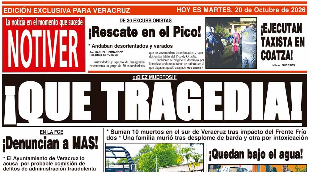 LA PORTADA - MARTES 20 DE OCTUBRE 2026