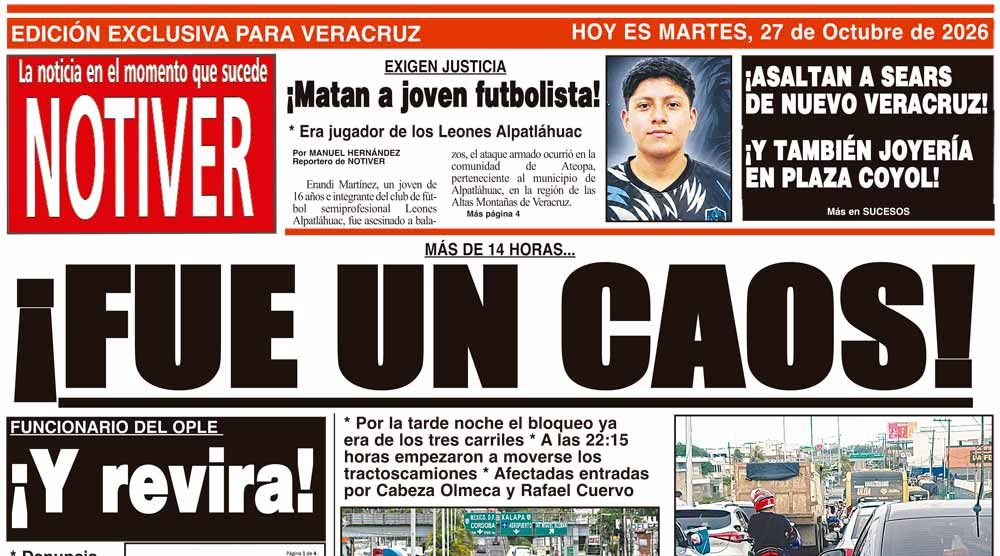 LA PORTADA - LUNES 26 DE OCTUBRE 2026
