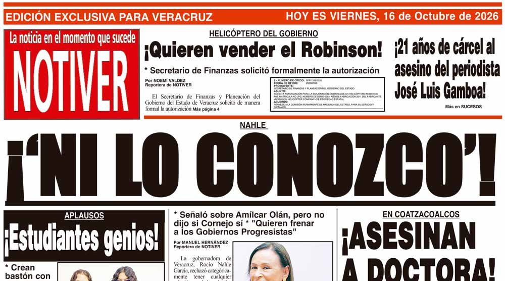 LA PORTADA - VIERNES 16 DE OCTUBRE 2026