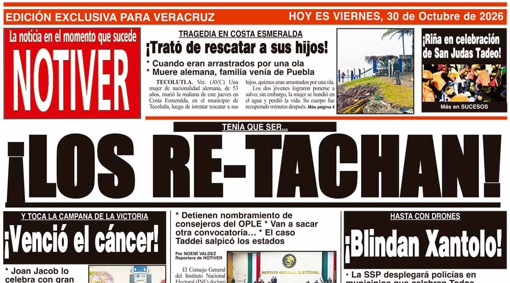LA PORTADA - VIERNES 30 DE OCTUBRE 2026