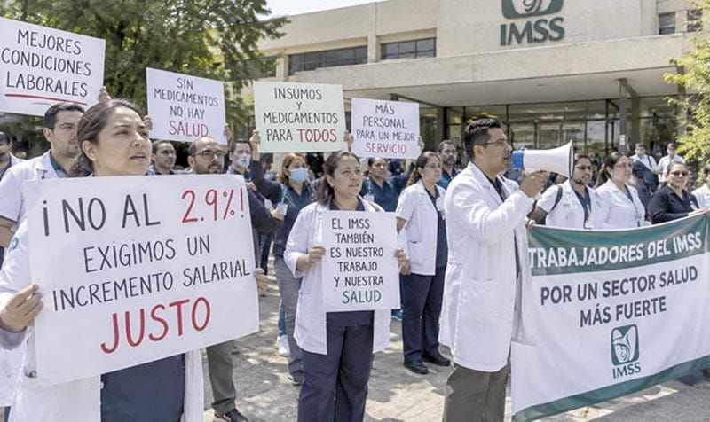 ¡EXTIENDEN TRABAJADORES DEL IMSS LAS PROTESTAS A NIVEL NACIONAL!