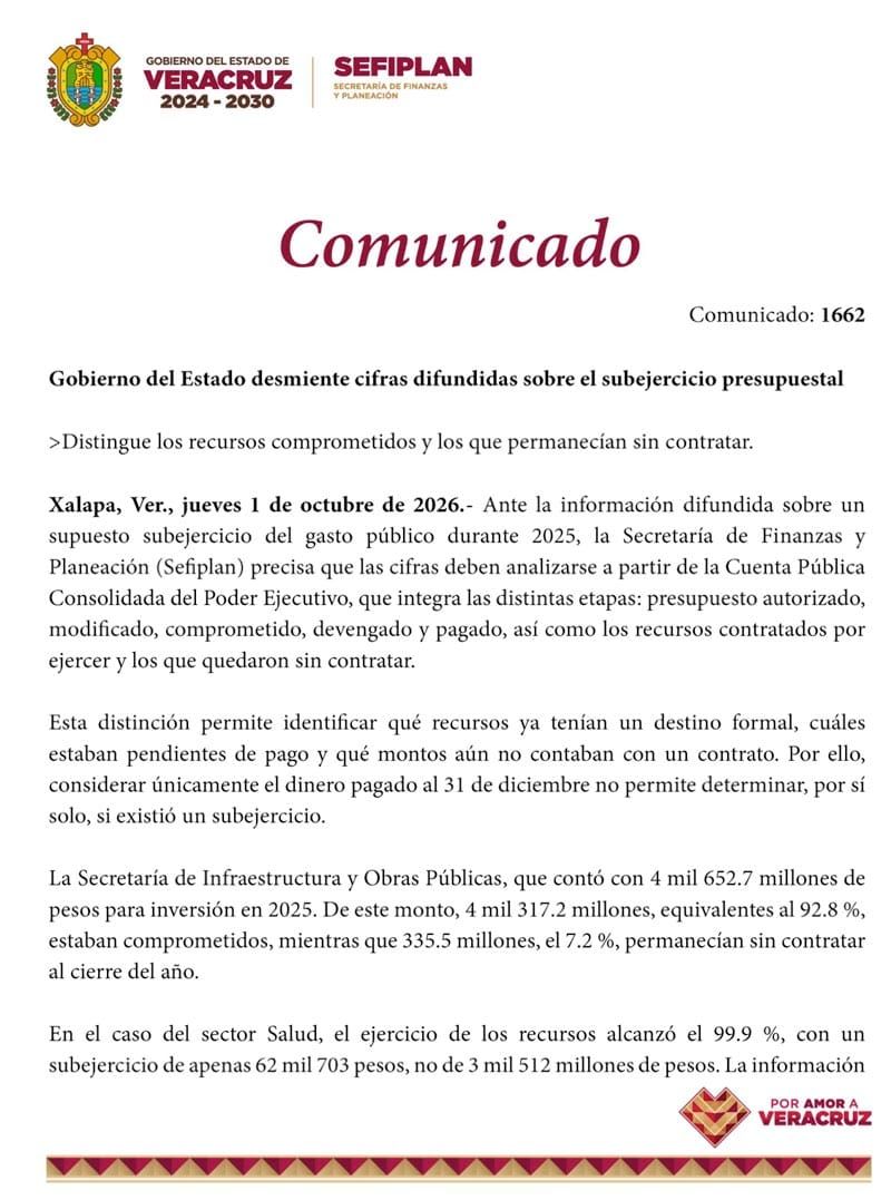 ¡NO HAY SUBEJERCICIO PRESUPUESTAL! - *Eso dice Gobierno del Estado