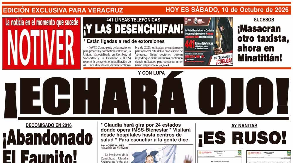 LA PORTADA - SÁBADO 10 DE OCTUBRE 2026