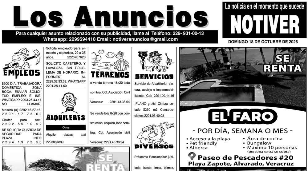 ...LOS ANUNCIOS, AVISOS Y DEMÁS! - DOMINGO, 18 DE OCTUBRE 2026