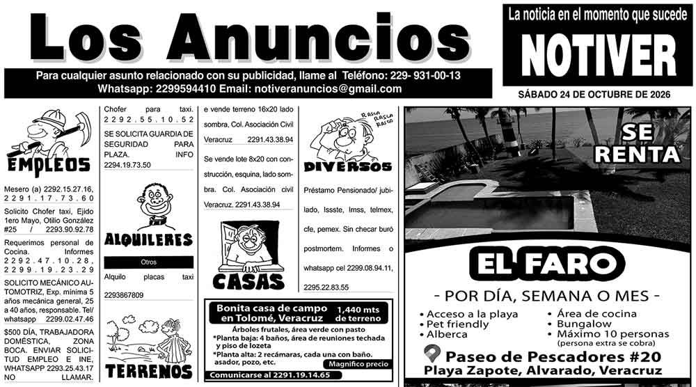...LOS ANUNCIOS, AVISOS Y DEMÁS! - DOMINGO, 25 DE OCTUBRE 2026